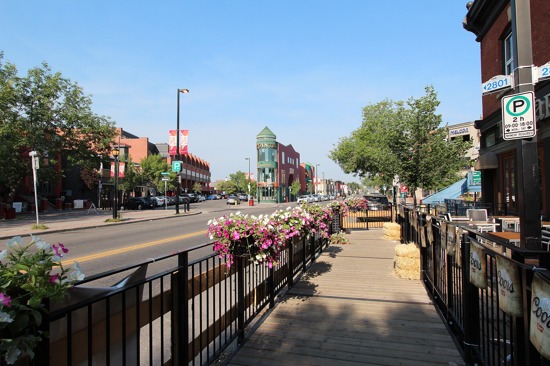 Summer street scene in Kensington, Calgary