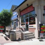 Corner deli and shops on 33rd Avenue SW in Marda Loop, Calgary