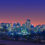 Calgary skyline at dusk